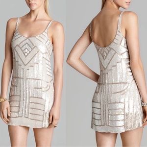 GORGEOUS Parker white sequin beaded dress perfect for brides :)